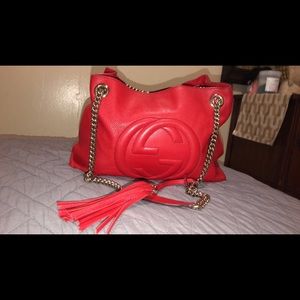 Gucci red soho boho bag
